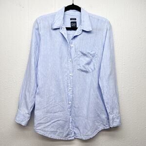 Gap Boyfriend Linen Shirt Womens XS Casual Minimalist Work Career Beachy Capsule